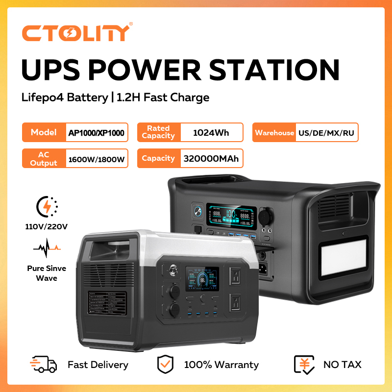 Lifepo4 Battery Pack - CTOLITY 1800W Taşınabilir Güç İstasyonu 1024Wh
